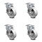 Service Caster 5 Inch Semi Steel Wheel Swivel Top Plate Caster Set with Brake SCC-20S514-SSS-TLB-4 - alternate 1